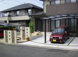 福岡県S様邸新築外構工事のデザイン例。おしゃれでシンプルな外構です。