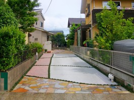 福岡県糸島市の玄関アプローチが素敵な新築外構工事。