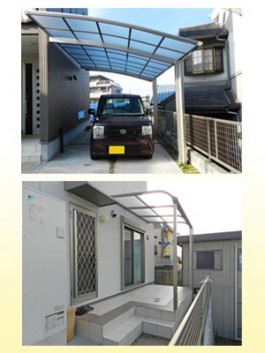 福岡県春日市の車庫にカーポートを、庭にテラス屋根を工事したお客様の感想・声。